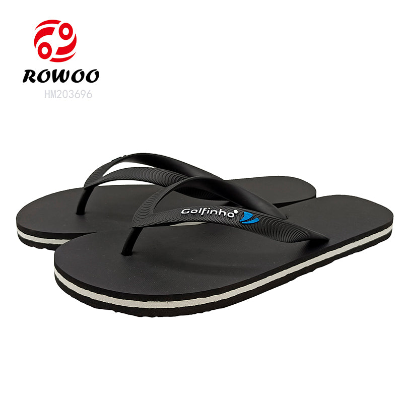 Men Black EVA Summer Casual Custom LOGO Printing Flip-Flops