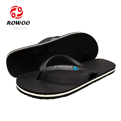 Men Black EVA Summer Casual Custom LOGO Printing Flip-Flops