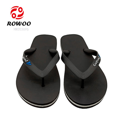 Men Black EVA Summer Casual Custom LOGO Printing Flip-Flops