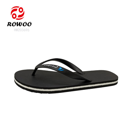 Men Black EVA Summer Casual Custom LOGO Printing Flip-Flops