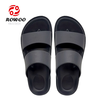 Black Harajuku Double Straps Women EVA Summer Trend Ins Style Outdoor Photo Atmosphere Sandals