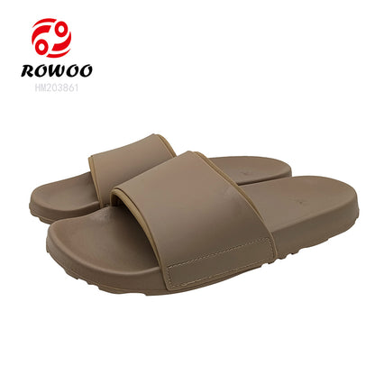 Women Brown Pu Casual Summer Indoor Non-slip Slippers