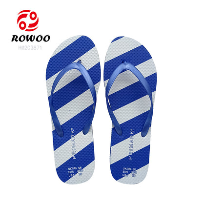 PRIMARKK EVA Men's Women's Original Blue Striped Print Flip-Flops