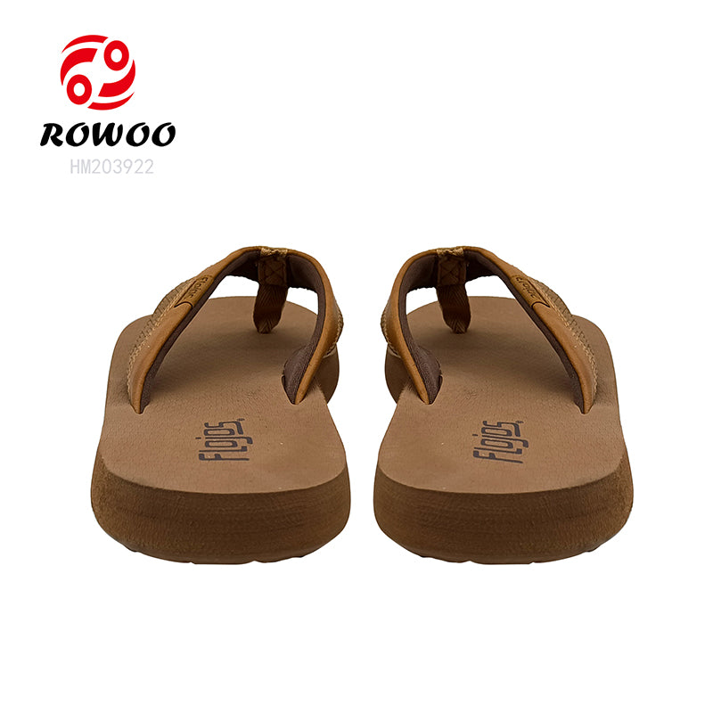 Casual Brown EVA Woven Anti-Slip Flip-Flops