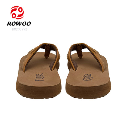 Casual Brown EVA Woven Anti-Slip Flip-Flops