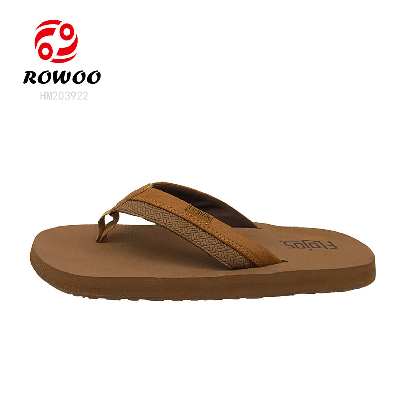 Casual Brown EVA Woven Anti-Slip Flip-Flops