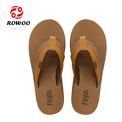 Casual Brown EVA Woven Anti-Slip Flip-Flops