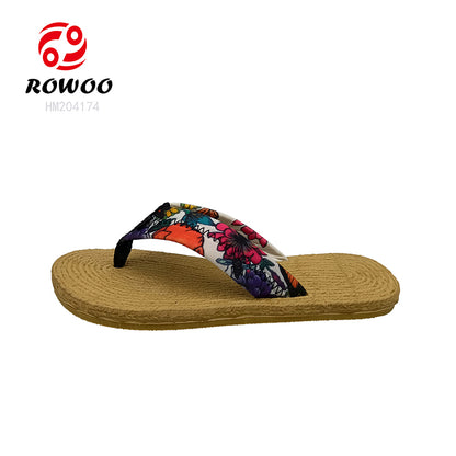 Wholesale Ladies Flip Flops Printing Straps Thong Sandals Anti-slipper Shoes