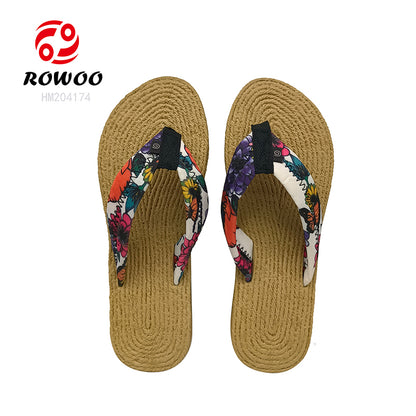 Wholesale Ladies Flip Flops Printing Straps Thong Sandals Anti-slipper Shoes