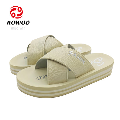 Factory one direct cross strap super quality sandals slipper for women