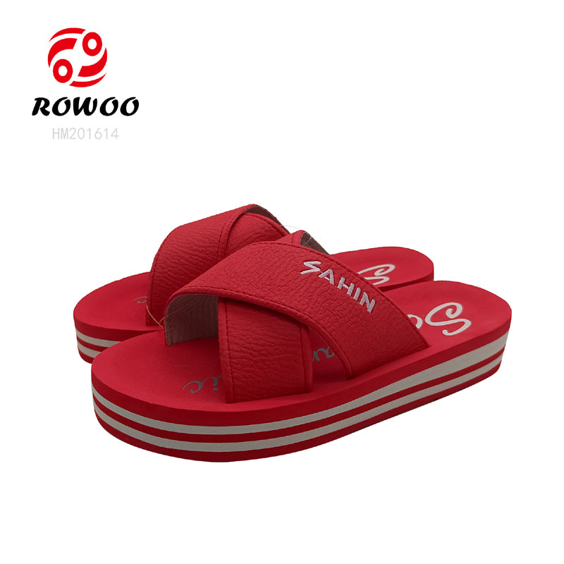 Factory one direct cross strap super quality sandals slipper for women