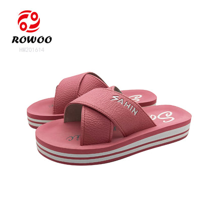 Factory one direct cross strap super quality sandals slipper for women