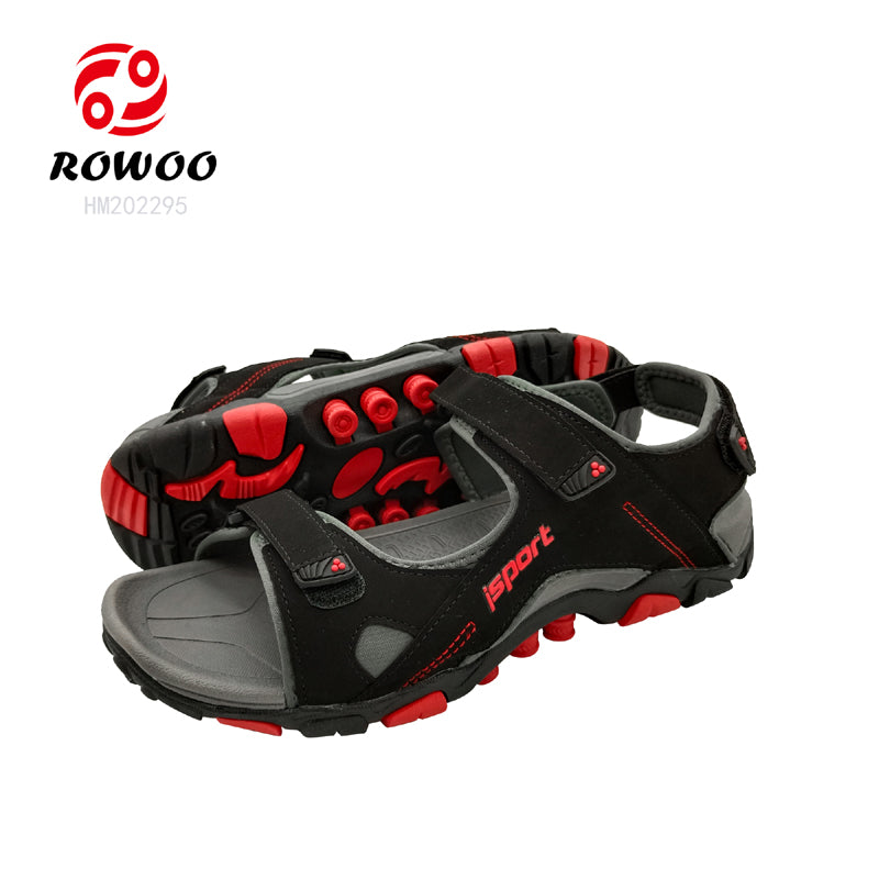 Customized open toe velcro anket self sticker outdoor sport sandals for men