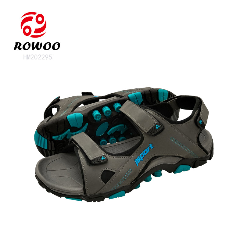 Customized open toe velcro anket self sticker outdoor sport sandals for men