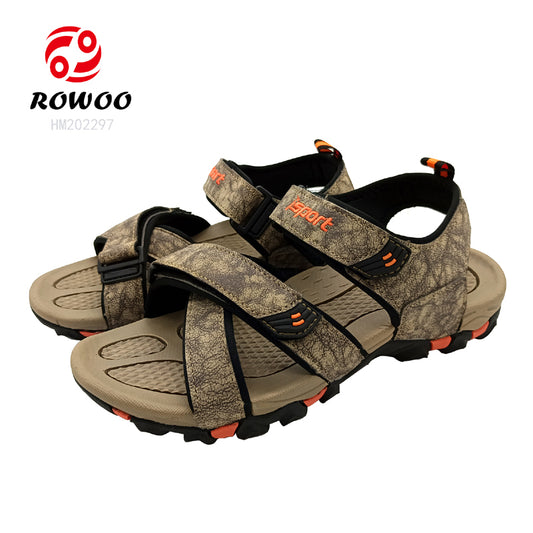 Wholesale crack PU upper teenage outdoor sport sandals shoe