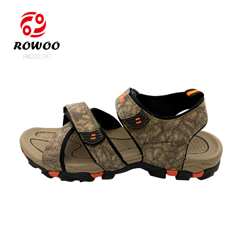 Wholesale crack PU upper teenage outdoor sport sandals shoe