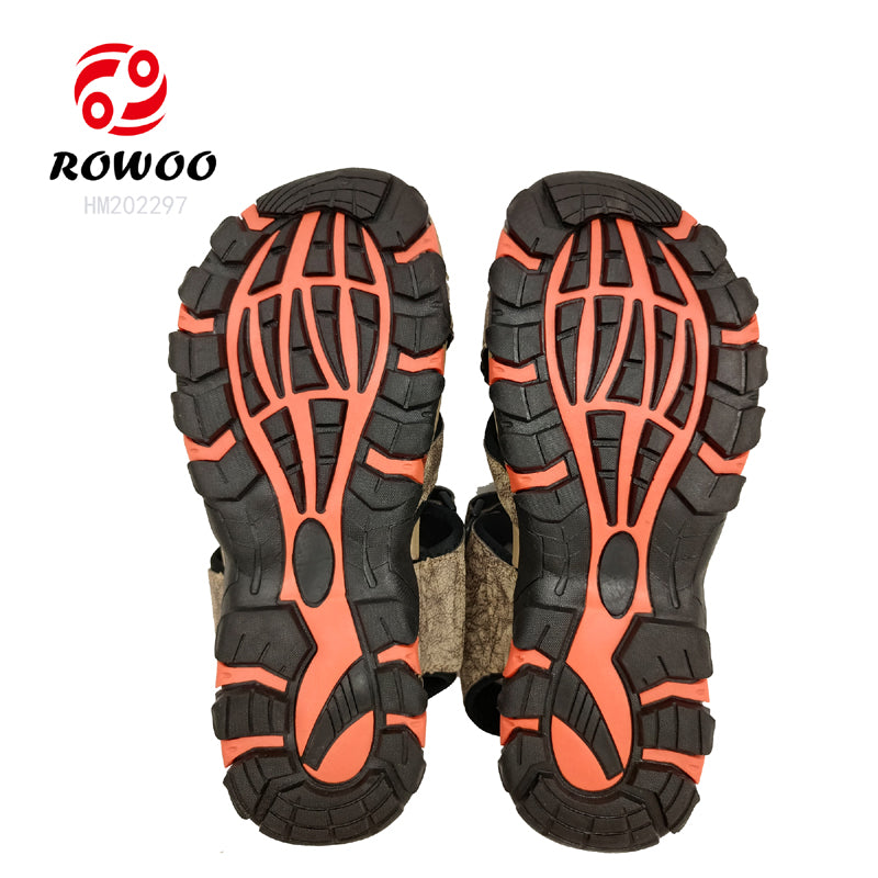 Wholesale crack PU upper teenage outdoor sport sandals shoe