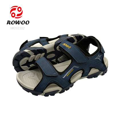 Customized summer velcro anket self sticker men sandals slippers