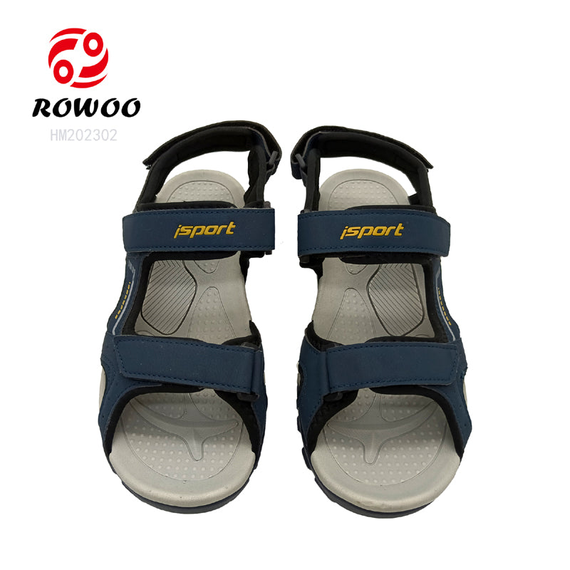 Customized summer velcro anket self sticker men sandals slippers