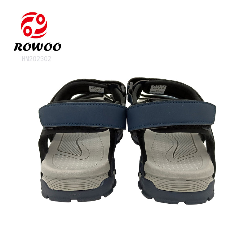 Customized summer velcro anket self sticker men sandals slippers