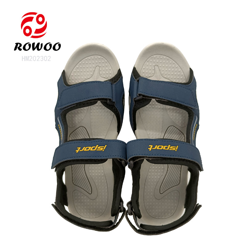 Customized summer velcro anket self sticker men sandals slippers