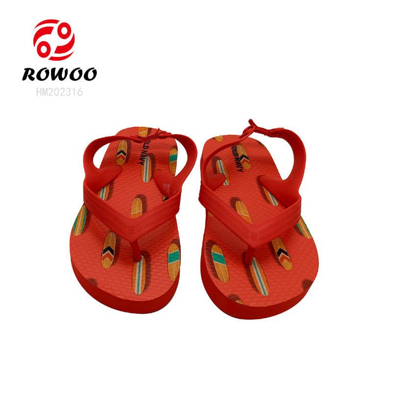 Customized summer slippers back strap kids shoes