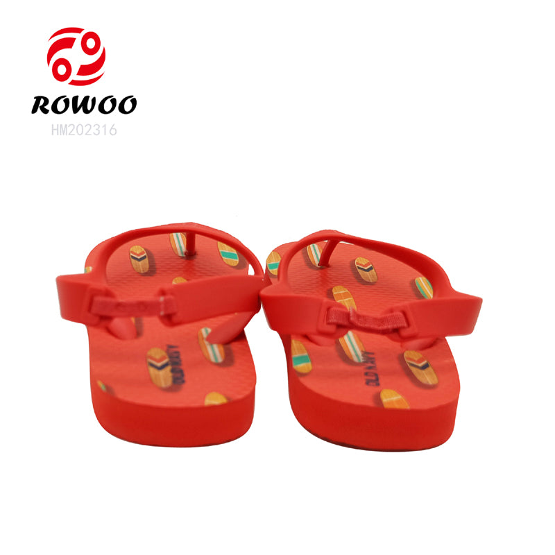 Customized summer slippers back strap kids shoes