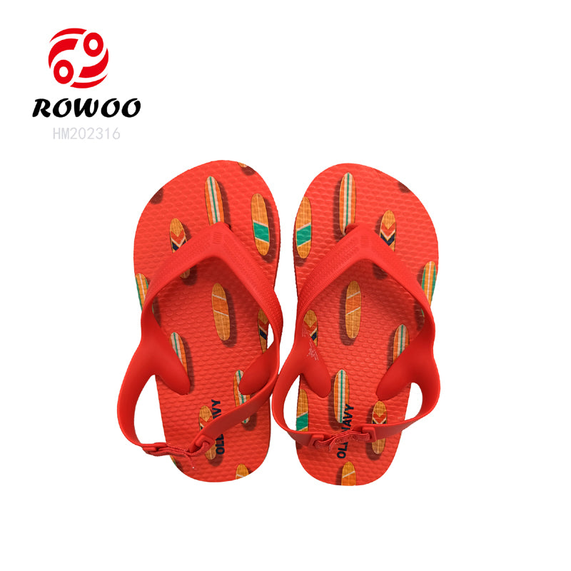 Customized summer slippers back strap kids shoes