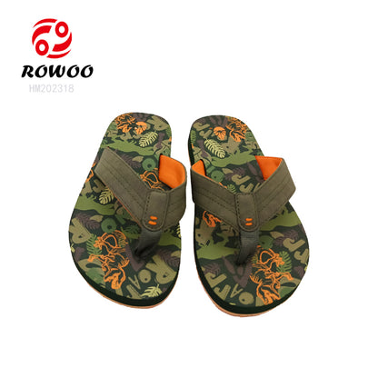 Customized color printed insole super quality fashion outdoor men flip flops