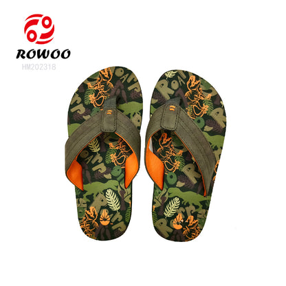 Customized color printed insole super quality fashion outdoor men flip flops